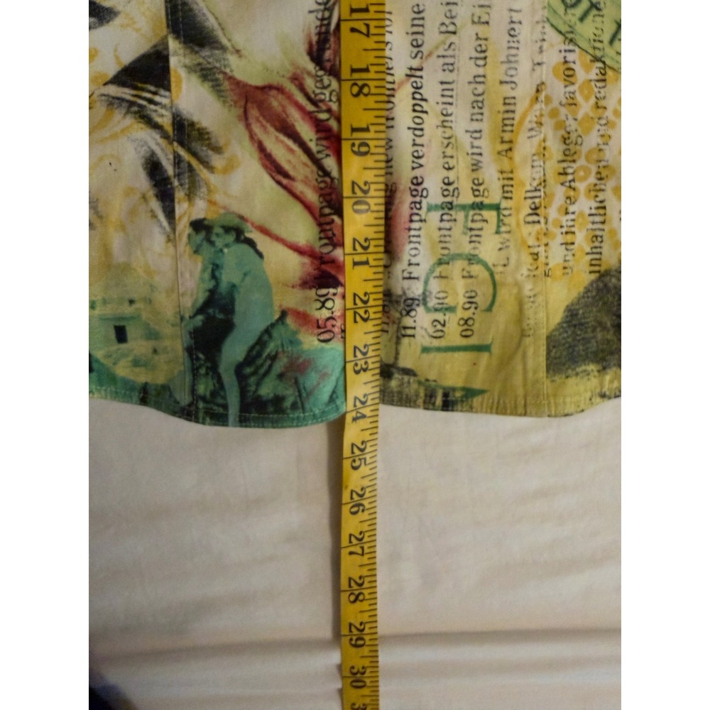 Sharon Young 2 Piece Set Jacket and Top Collage Print Green Yellow Red Large 10 - Picture 7 of 11